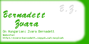 bernadett zvara business card